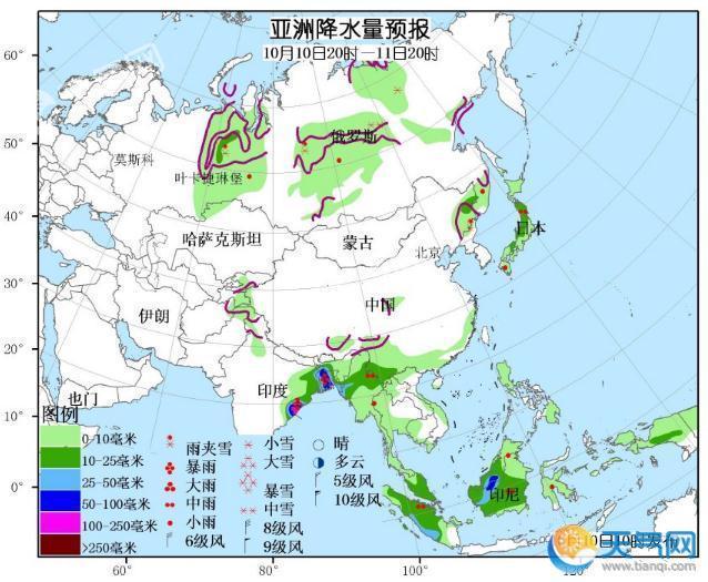 10月10日国外天气预报 气旋风暴致亚洲南部强风雨