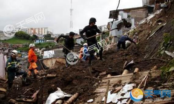 哥伦比亚突发山体滑坡 至少12人死亡