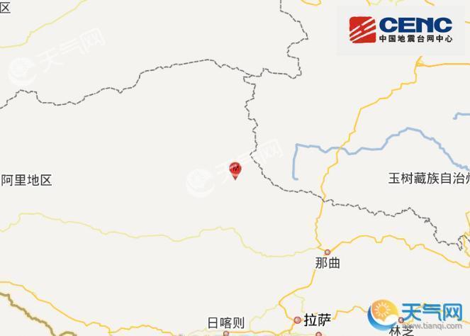 西藏那曲双湖县4.8级地震 震中系无人区
