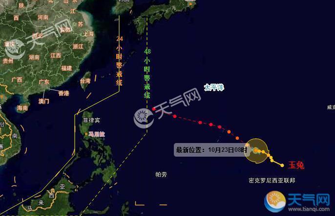 26号台风会登陆中国吗？台风玉兔多少级