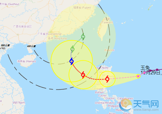 2018台风玉兔路径最新消息 明将影响台湾暴雨将袭