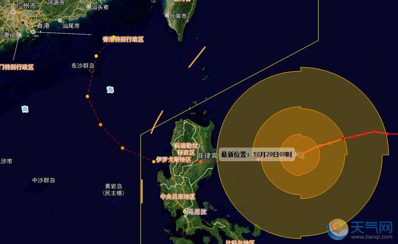 26号台风玉兔最新消息 即将进入南海东部