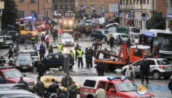 意大利遭暴雨洪水滑坡袭击 致4人死亡
