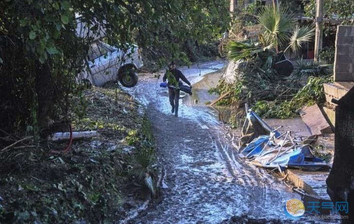 意大利暴雨洪灾加重 整个北部遭袭一家9口淹死