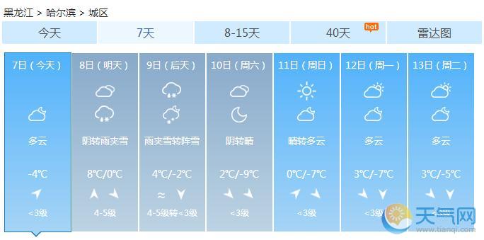 黑龙江明起三天迎大范围雨雪 佳木斯伊春等地暴雪降7℃
