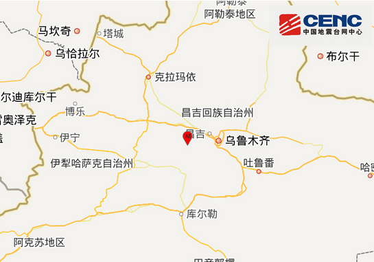 新疆昌吉州呼图壁县3.4级地震 周边地区有震感图片