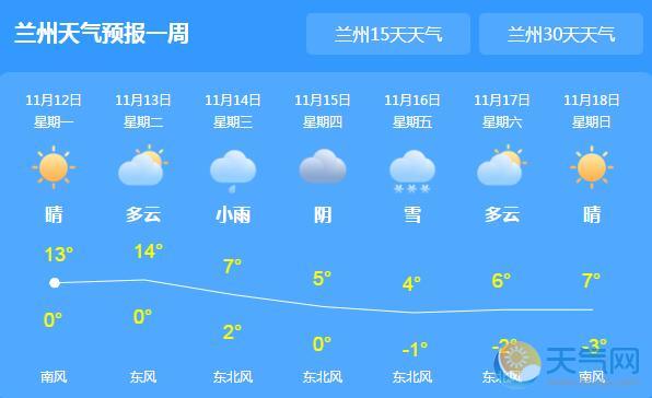 13日起甘肃迎新轮雨雪 局地降温幅度超10℃