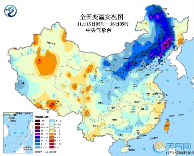 未来三天冷空气袭黄淮江汉东北 黑龙江江苏一线降8℃