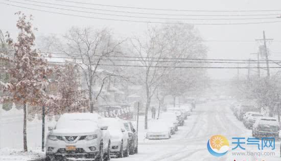 美国纽约迎来今冬初雪 降雪超预期造成交通混乱