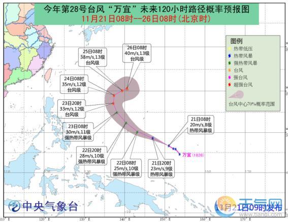 今年第28号台风“万宜”正式生成 未来3天对我国无影响
