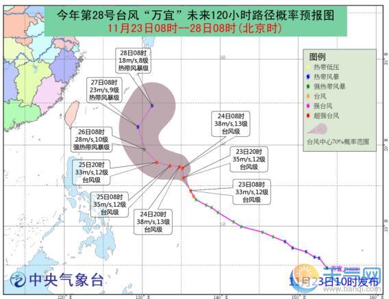 28号台风路径实时发布系统 万宜未来或将袭击日本
