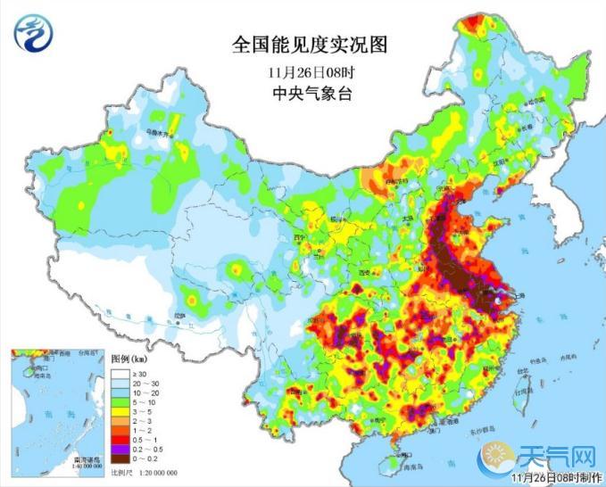 未来一周华东持续大雾来袭 7省市能见度不足50米