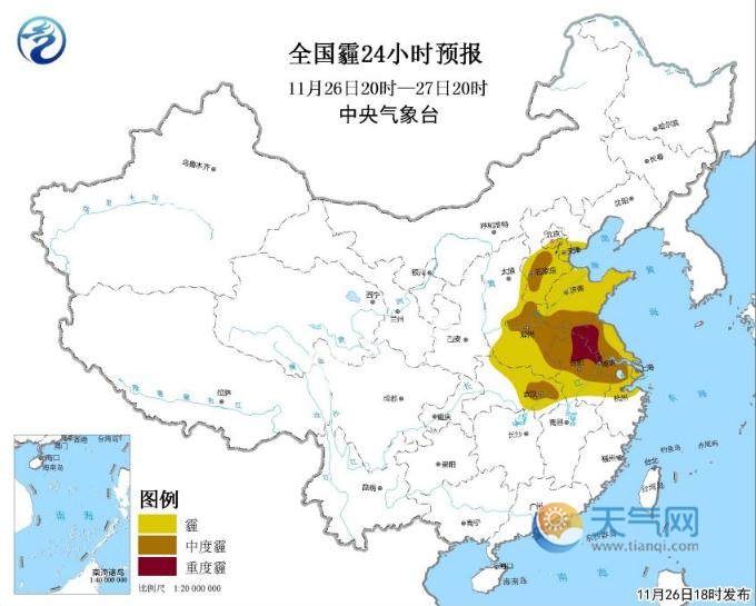 今明苏皖鄂迎雾霾沙尘混合污染天气东北气温跌到谷底