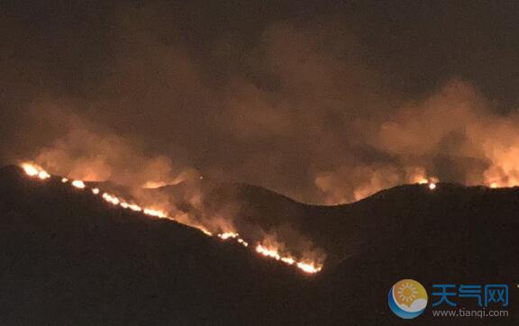 四川自贡突发山火 消防及时扑灭无人员伤亡