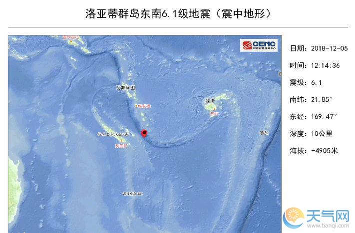洛亚蒂群岛6.1级地震怎么回事 会引发海啸吗