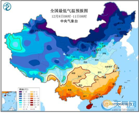 中东部气温持续低迷 长江中下游一带有强降雪