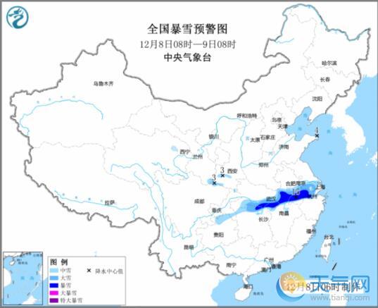 中东部气温持续低迷 长江中下游一带有强降雪