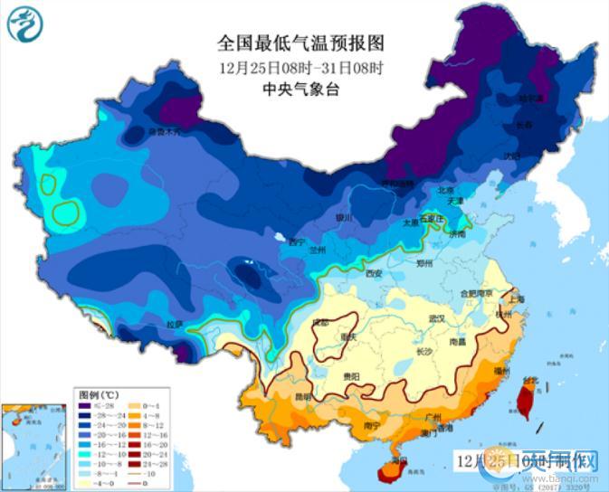 寒潮蓝色预警：中东部降6℃东北华南降10℃
