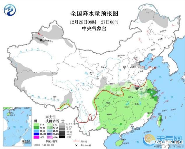 南方江淮江汉华南有雨雪 东北遭强冷空气袭击