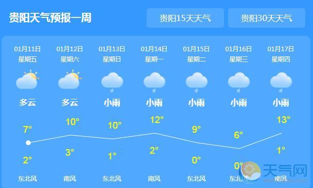 贵州雨水渐止转多云 局地最高气温19℃