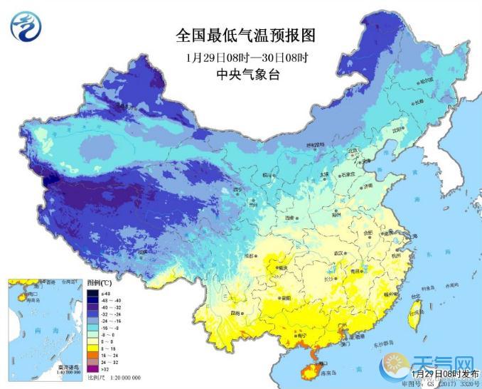 全国最低气温预报图