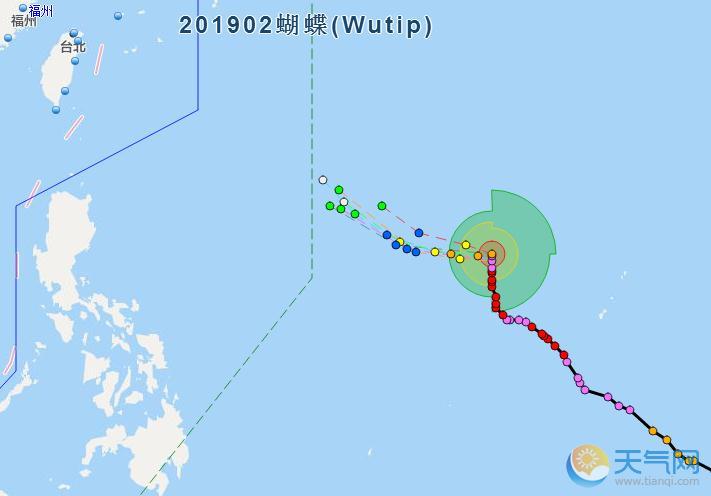 台风网预测2号台风蝴蝶路径