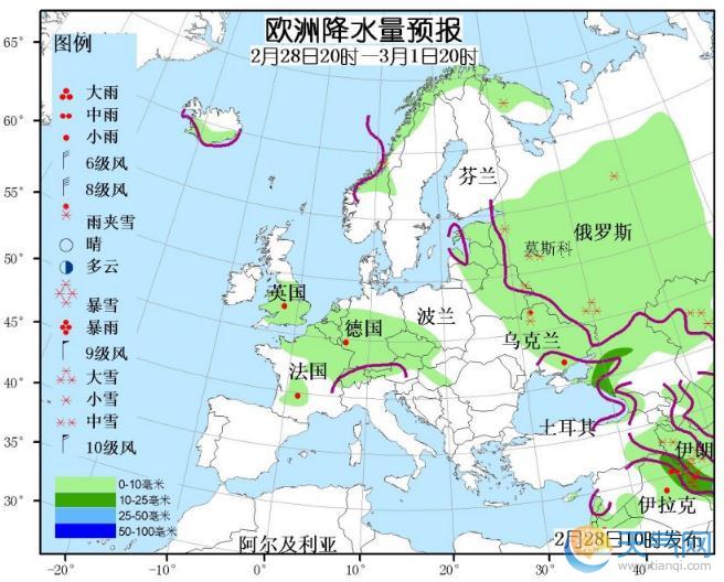 欧洲降水量预报