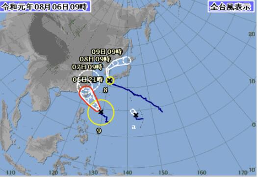 2019台风范斯高最新路径图消息 不排除9日重返日本再登陆的可能