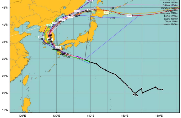 2019台风范斯高最新消息 今天早晨登陆日本风雨显著