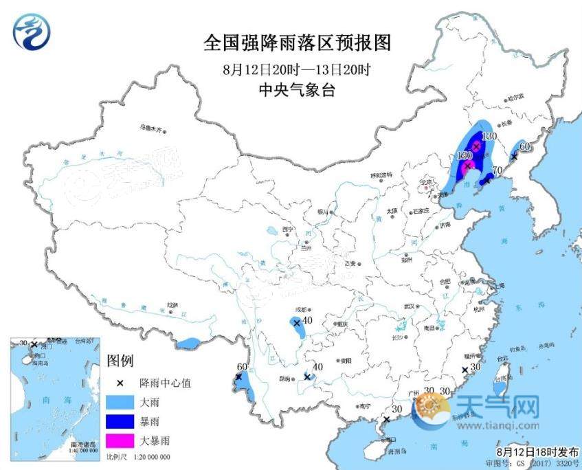 暴雨预警仍然发布：辽宁西部内蒙古东南部大暴雨