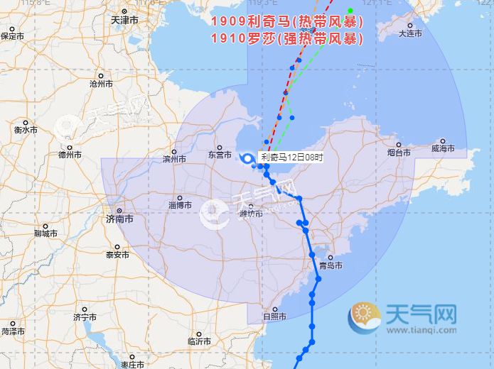 9号台风向渤海开进中 东北华北出现利奇马台风雨