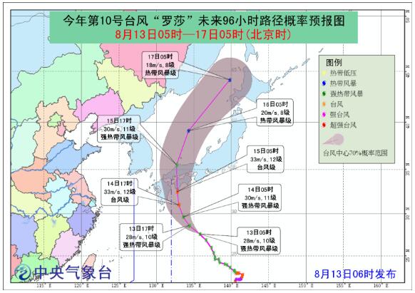 10号台风最新消息2019 台风罗莎继续前往日本之旅