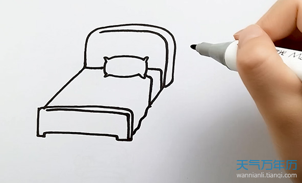 床简笔画怎么画床的简笔画步骤图解教程
