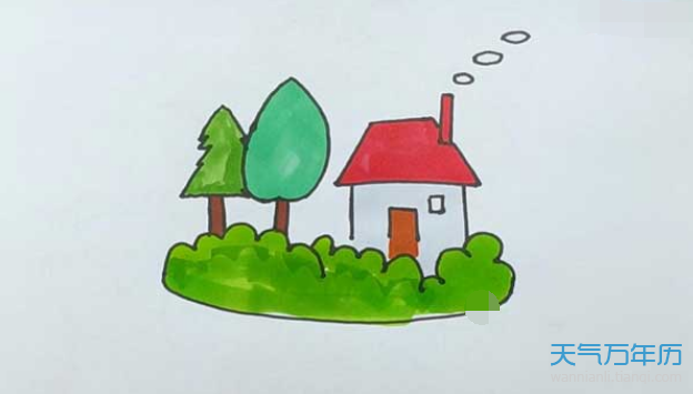 绿色家园简笔画怎么画绿色家园的简笔画步骤图解教程