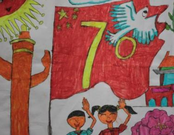 2019国庆70周年儿童画简笔画 庆祝建国70周年儿童画图片好看
