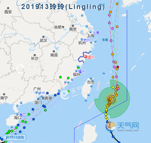 台风玲玲强度提升致12级 明进入东海影响海南广东台湾