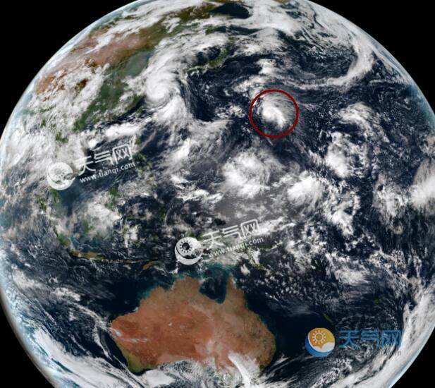 2019年第15号台风卫星云图实况 云系逐渐趋于匀称不断加强中