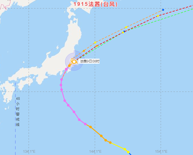 台风“法茜”登陆日本最新动态 距东京仅有130公里