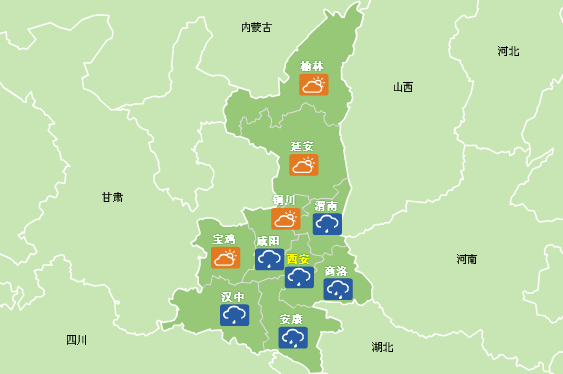 冷空气影响陕西依旧强降雨 近期最高气温都在20℃以下