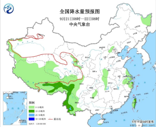 青藏高原和华西有大雨 西北中东部等地降温4-6℃