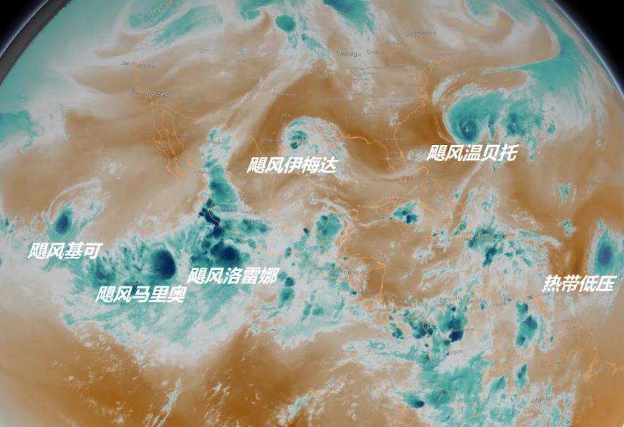 美国附近有7个飓风！中国附近17号台风将近期生成