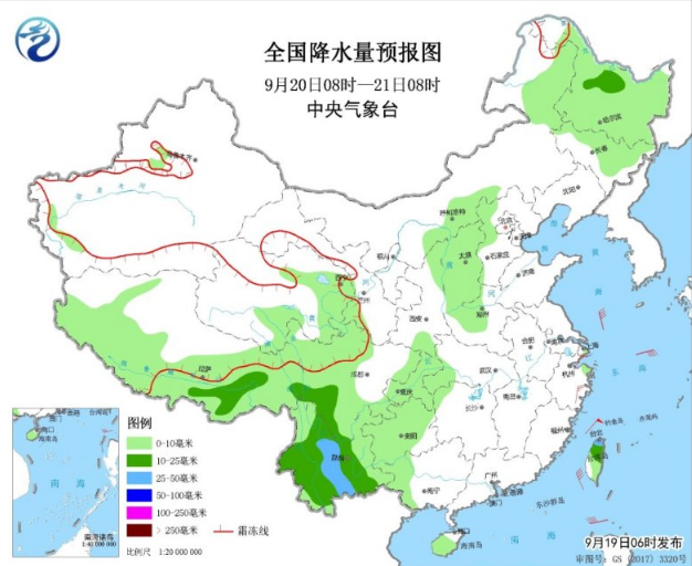 青藏高原和华西有大雨 西北中东部等地降温4-6℃