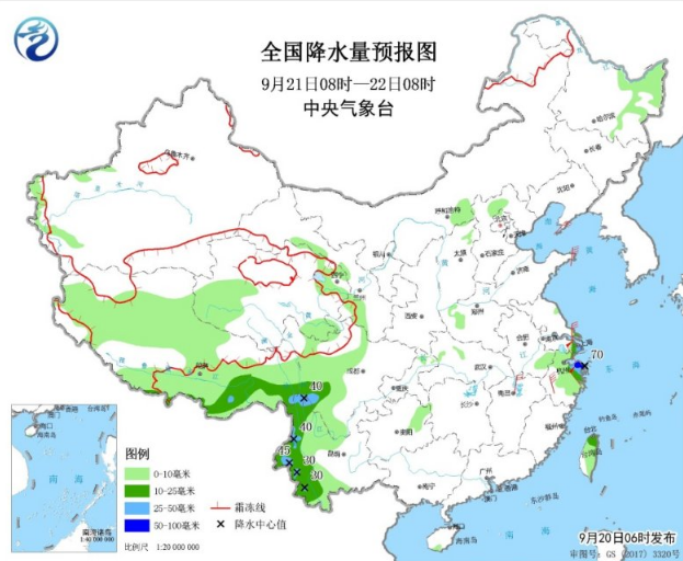 台风塔巴开始影响东海 青藏高原和华西仍有中雨