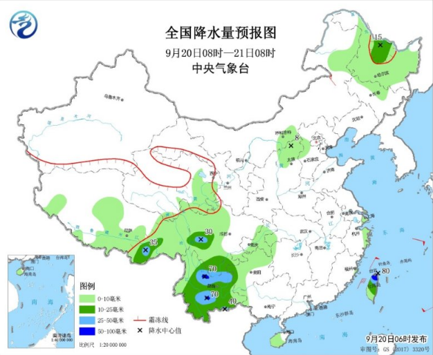 台风塔巴开始影响东海 青藏高原和华西仍有中雨