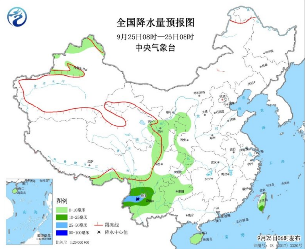 雨水主要集中在西南 四川云南贵州小到中雨