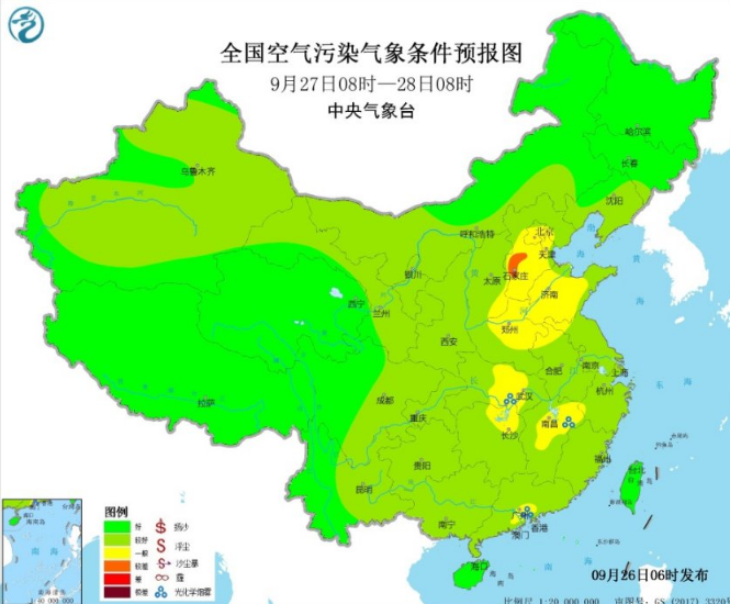 华北中南部未来一周有臭氧污染 全国大部大气质量好