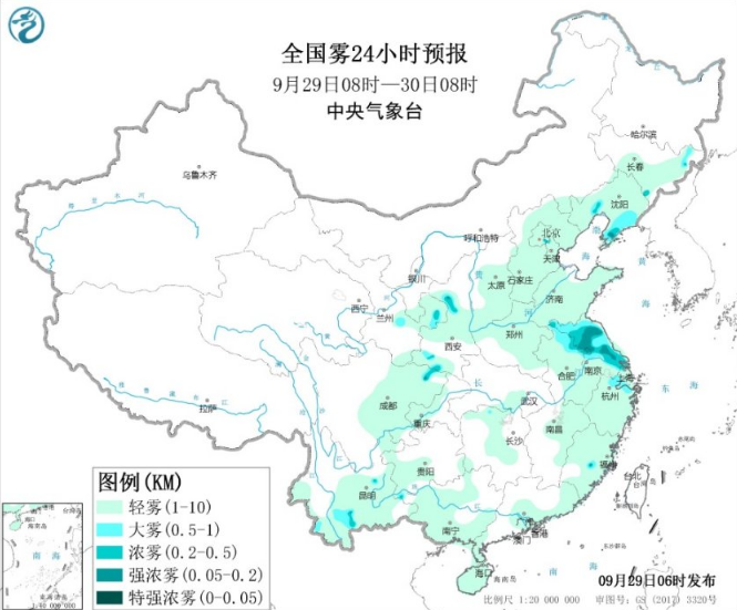 辽宁上海江苏多地现200米能见度的浓雾 华北臭氧污染严重