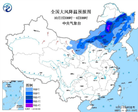 冷空气将影响长江以北地区 上海沿海江苏中南部将有6～7级大风