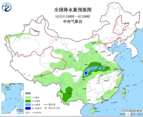 内蒙古东北地区气温骤降10℃ 西南一带持续阴雨天气