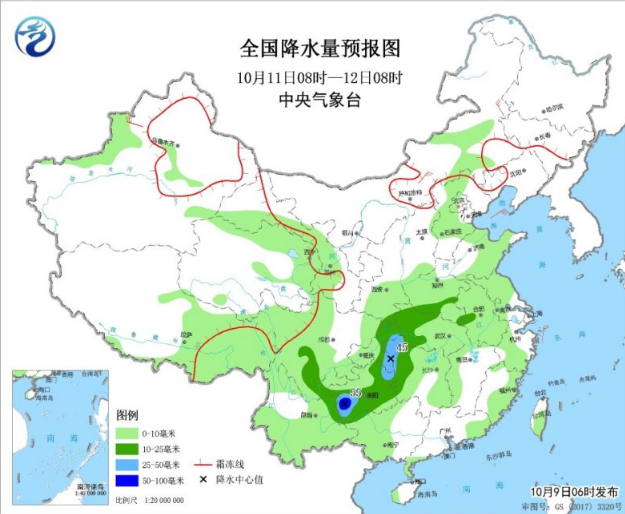 青藏高原和华西雨雪袭来 华北东北受冷空气影响大